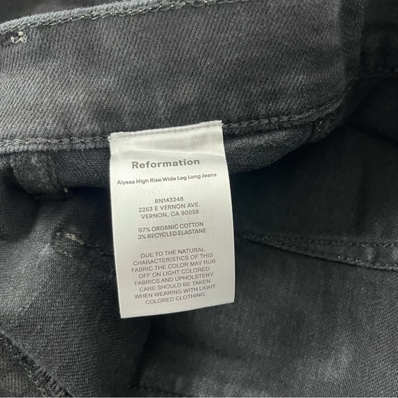 Reformation Alyssa Jeans Black 28 - Picture 5 of 9